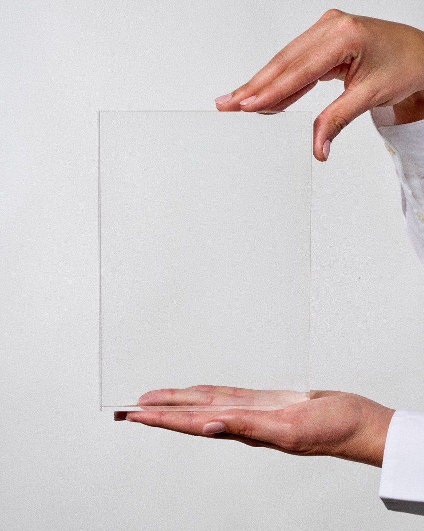 Acrylglas Pokal im VITRA CUSTOM A5 rechteckigen Ehrentafeln-Format zum Personalisieren von Modell gehalten Sustain Awards